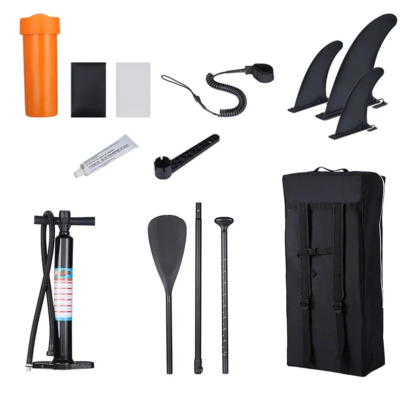 Ultra low price wholesale drop stitch thicker water standing DOUBLE CHAMBER inflatable SUP surfboard