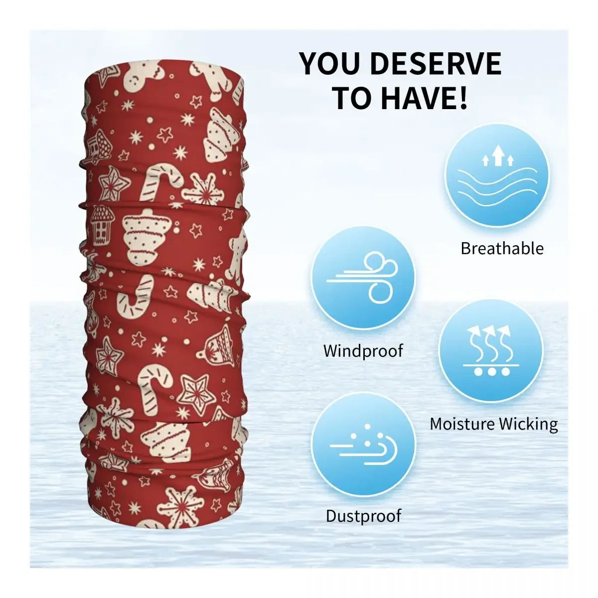 Merry Christmas & Happy Holidays! Bandana Neck Cover Face Scarf Multifunction Cycling Scarf Hiking Fishing Adult Breathable