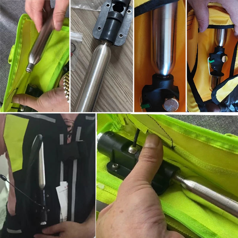 304 Stainless Steel Cylinder 33g CO2 Cartridge Refillable Inflatable Life Vest Scuba Ski Lifesaving Home Sodastream Water Beer