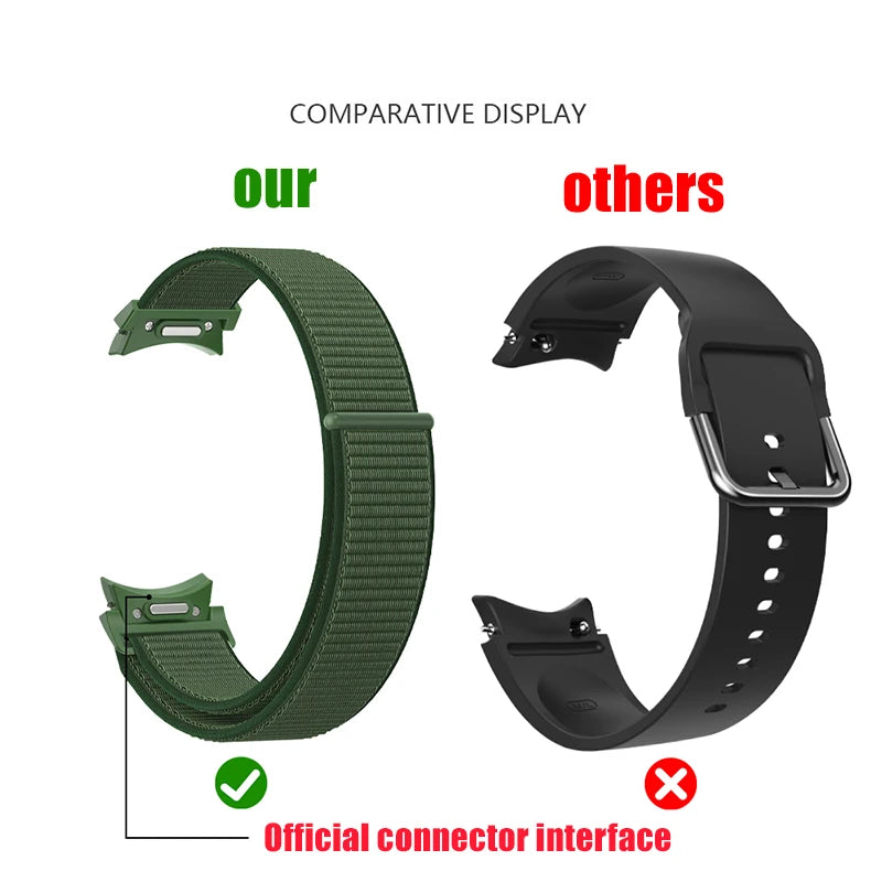 Fabric Band for Samsung Galaxy Watch 6classic 47mm 43mm 6 5 4 40mm 44mm Quick Fit Curved End Strap for Galaxy 5pro 45mm 4classic