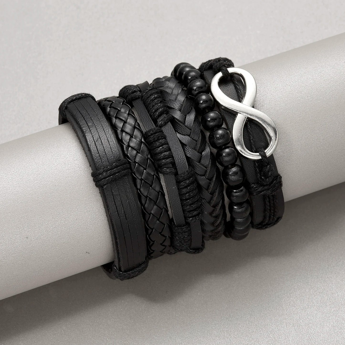 Trendy Braided Wrap Leather Bracelet for Men Women Vintage Feather Infinite Cross Wood Beads Ethnic Wristband Jewelry Gifts