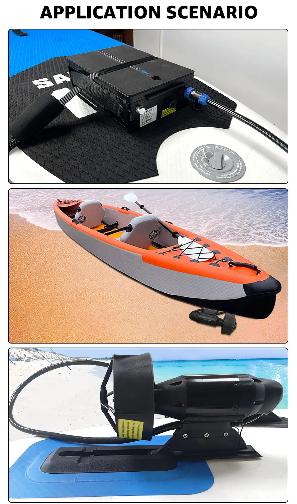Electric Motor With  Battery Case Fishing Electric Fin Stand Up Paddle Board Push Motor E Fin SUP Surf Kayak POWER FIN
