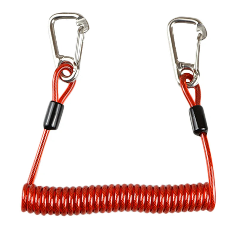 TSMCYD Scuba Diving lanyard 316 Anti-lost Spiral Spring Coil Lanyard Safety Emergency Tool with One Quick-release Buckle