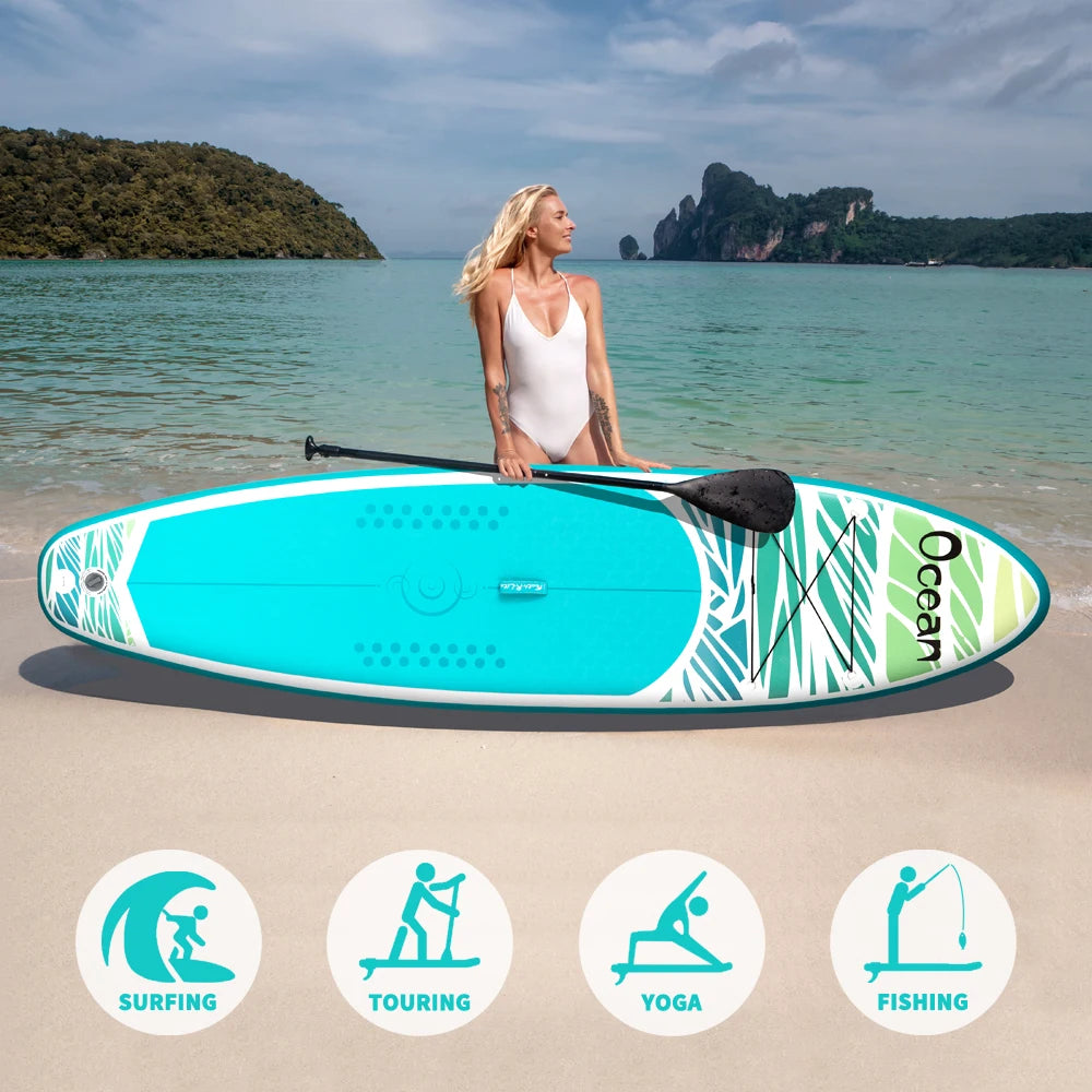 FunWater Sup Board Inflatable Surfboard Stand Up Paddling Board Complete Inflatable Sup Paddle Board Accessories 335×83×15CM