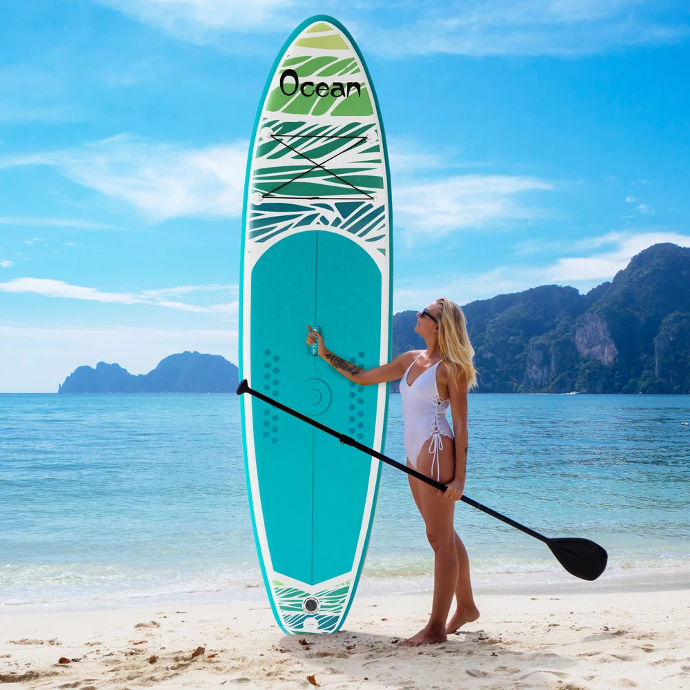 FunWater Sup Board Inflatable Surfboard Stand Up Paddling Board Complete Inflatable Sup Paddle Board Accessories 335×83×15CM