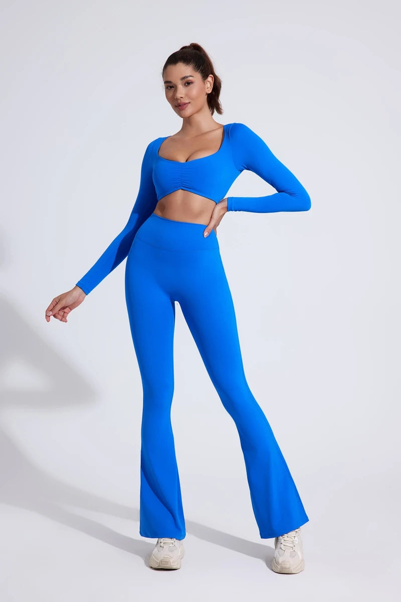 QINACTIVE Women Yoga Shirts Crop Top Long Sleeves Shirts for Women Yoga Sports Fitness Gym Clothes Workout Tops