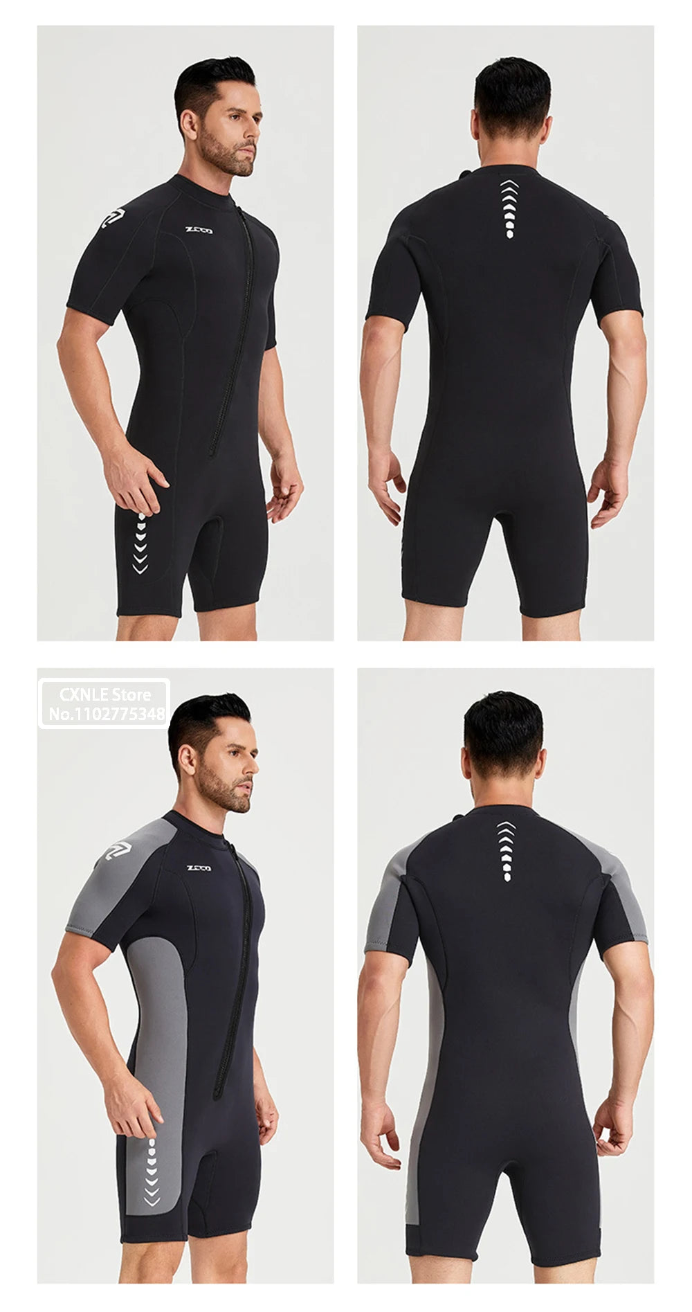 Wetsuit 3mm Neopreno Surf Suit Short Sleeve Swimwear Kitesurf Scuba Diving Suit Spearfishing Swimsuits Rash Guards Men Women