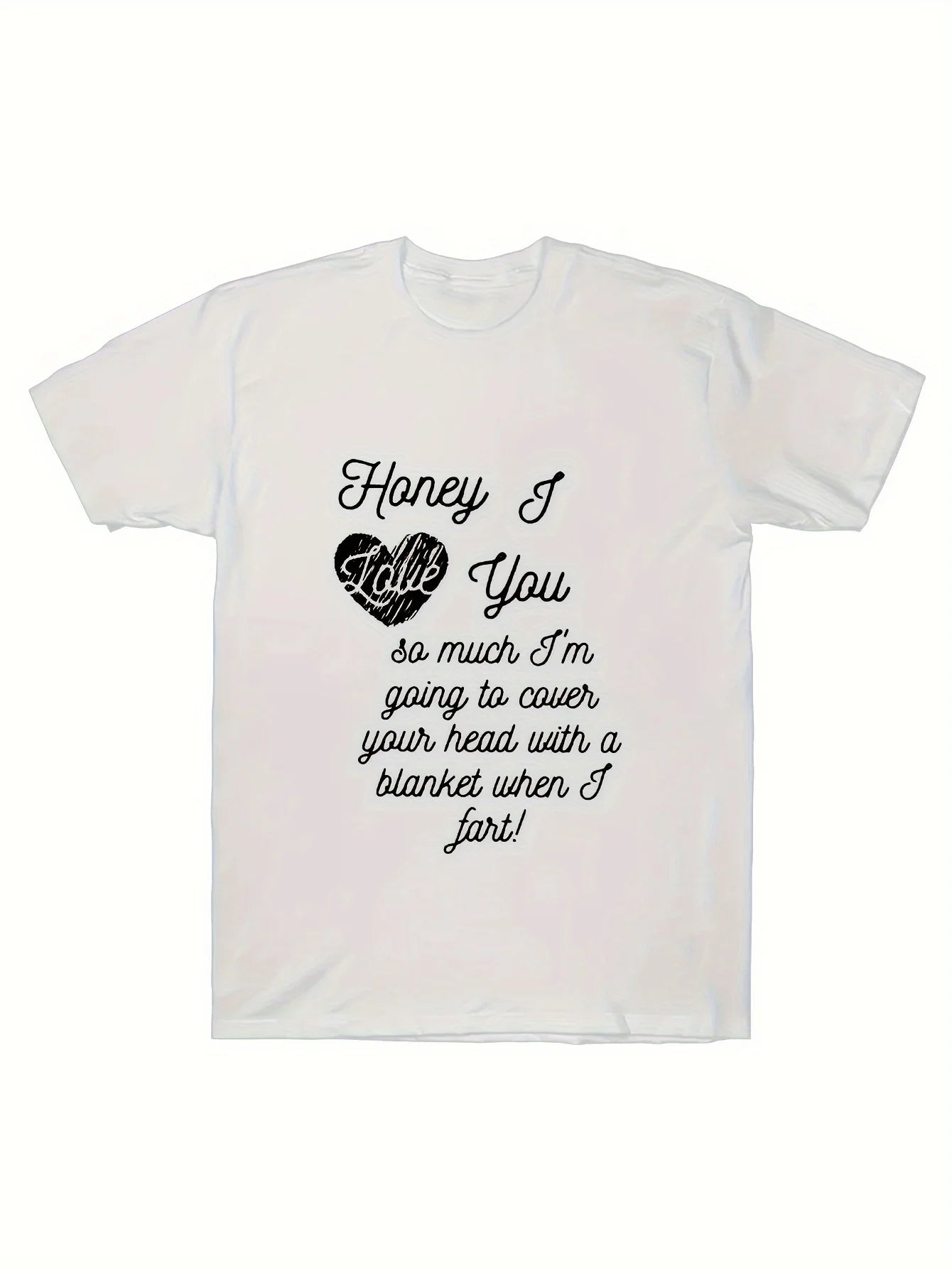 Unique I Love To Fart Graphic Print Crew Neck Short Sleeve  T-Shirt for Men - Comfortable Breathable and Fashionable Casual Wear