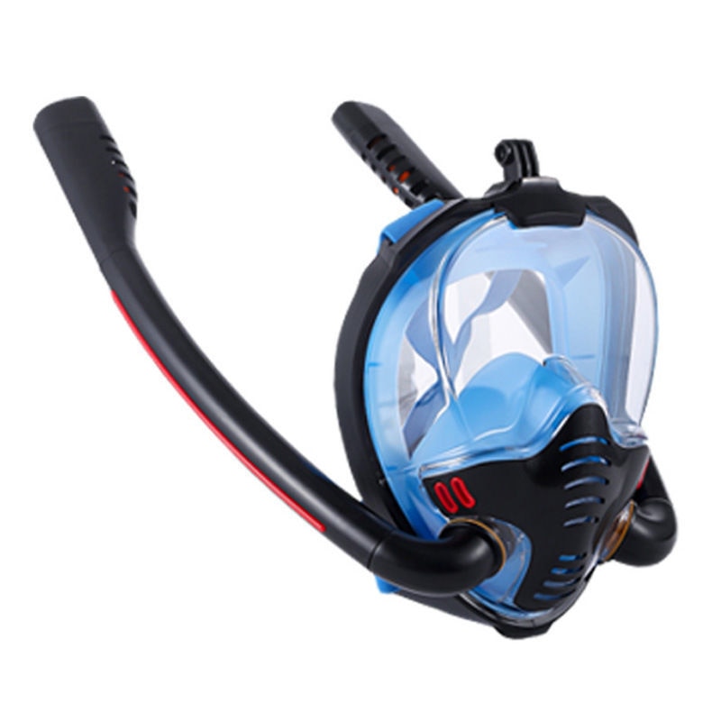 2022 Summer Newest Design Double Tube Scuba Diving Mask Full Face Snorkeling Mask Underwater Anti Fog Snorkeling Diving Set