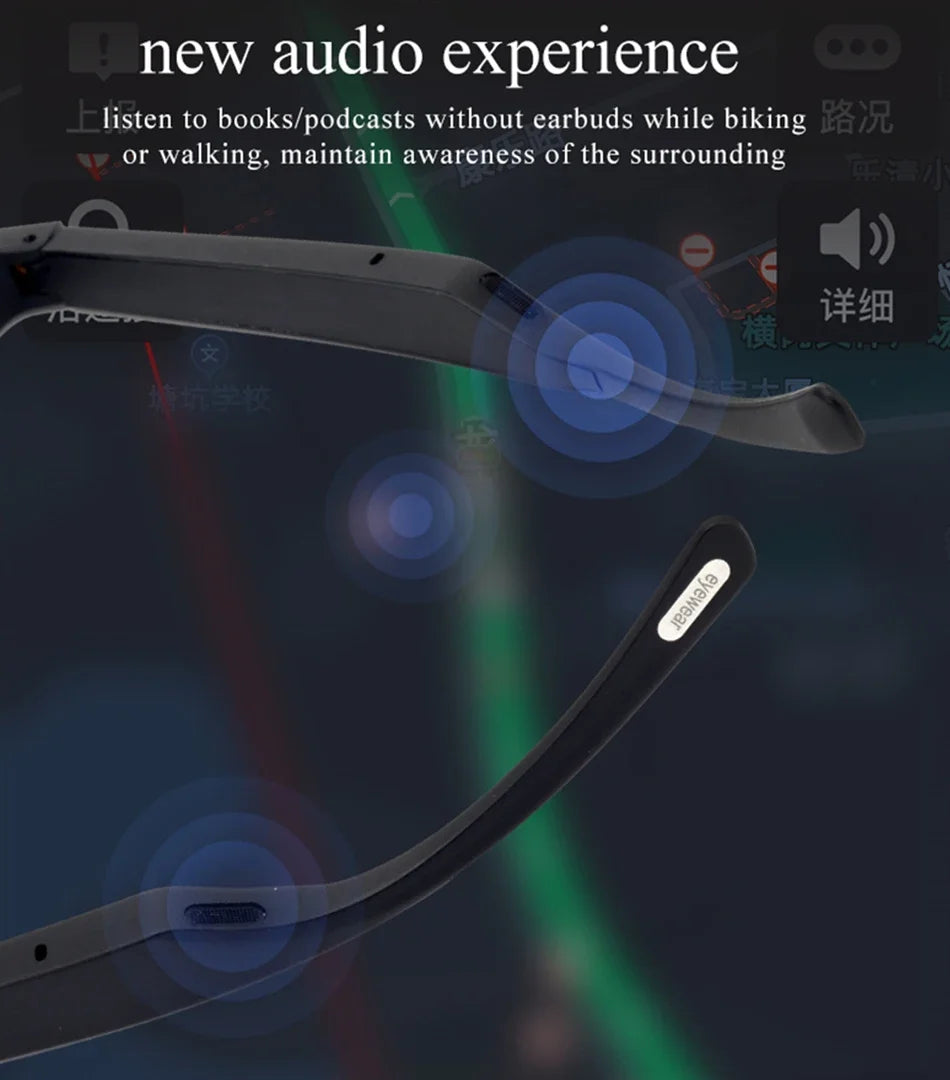 2024 Smart Glasses Wireless Bluetooth Music Glasses Smart Anti-Blue Light HD Bluetooth Call Outdoor Sports Polarized Sunglasses