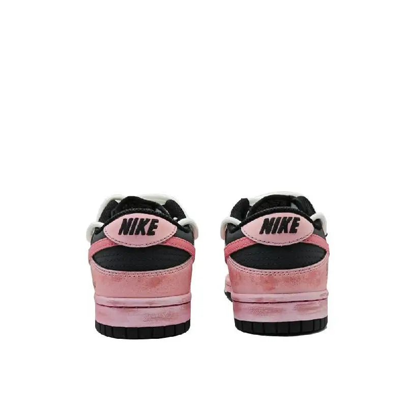 【Customize】Nike Dunk Skateboarding Shoes Unisex Low-top Black/Pink Sneakers shoes DD1391-100