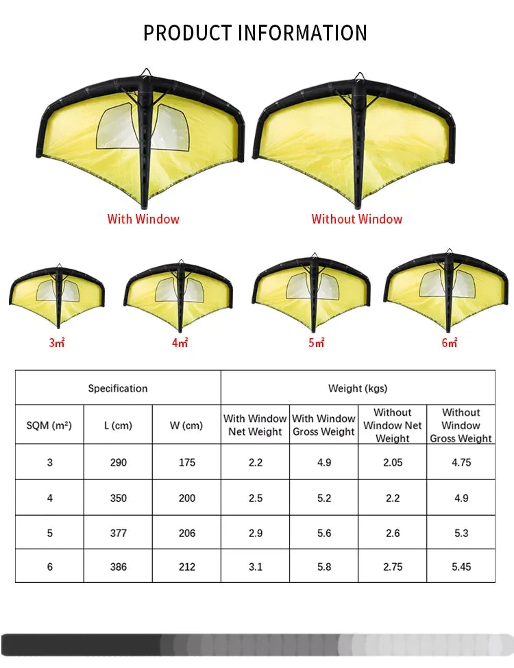 Inflatable Handheld Wing Foil Sail Wingfoil Hydrofoil SUP Paddleboard Surfboard Surf Kite Wingboard Wingsurf Kitewing Windsurf