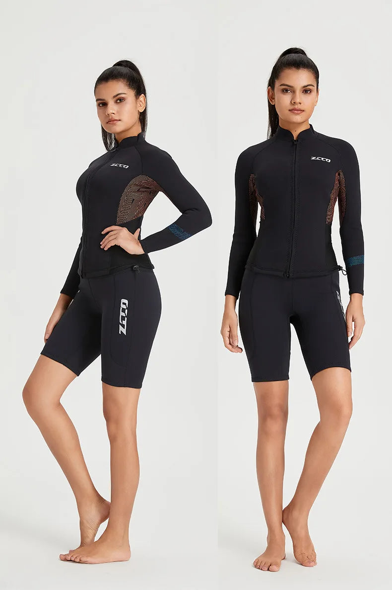 Wetsuit Surf Suit 1.5mm Neopreno Pant Top Men Women Scuba Diving Suit Roupa De Mergulho Swimwear Winter Kitesurf Rash Guards