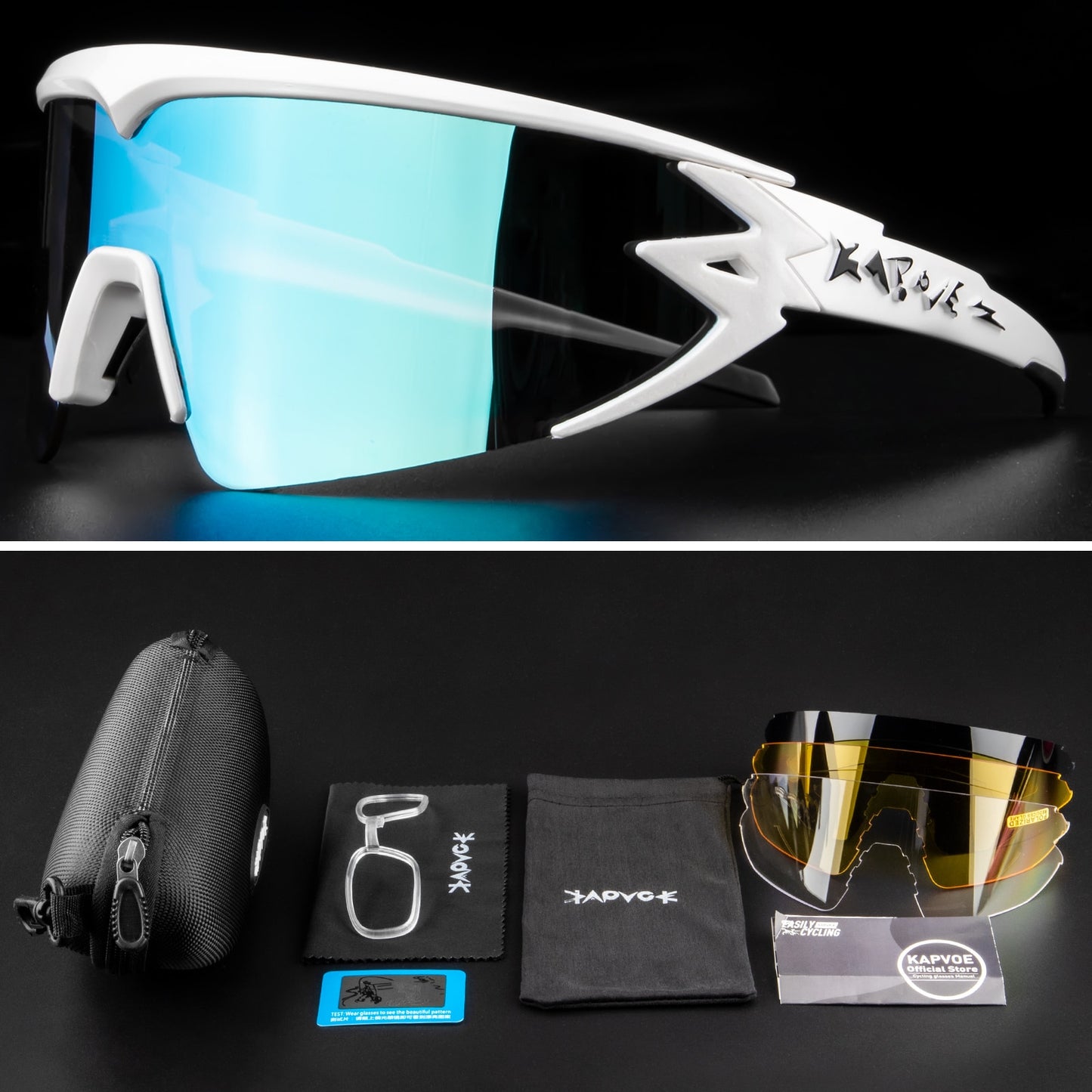 New design replace glasses frame Polarized Cycling Glasses For Man Women Bike Eyewear Cycling Sunglasses 4 Lens Goggles MTB UV