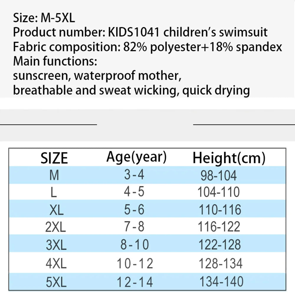 Children Wetsuit 2mm One-Piece Swimsuits Girls Boys Swimwears Underwater Fishing Spearfishing Bathing Diving Kitesurf Surf Suit