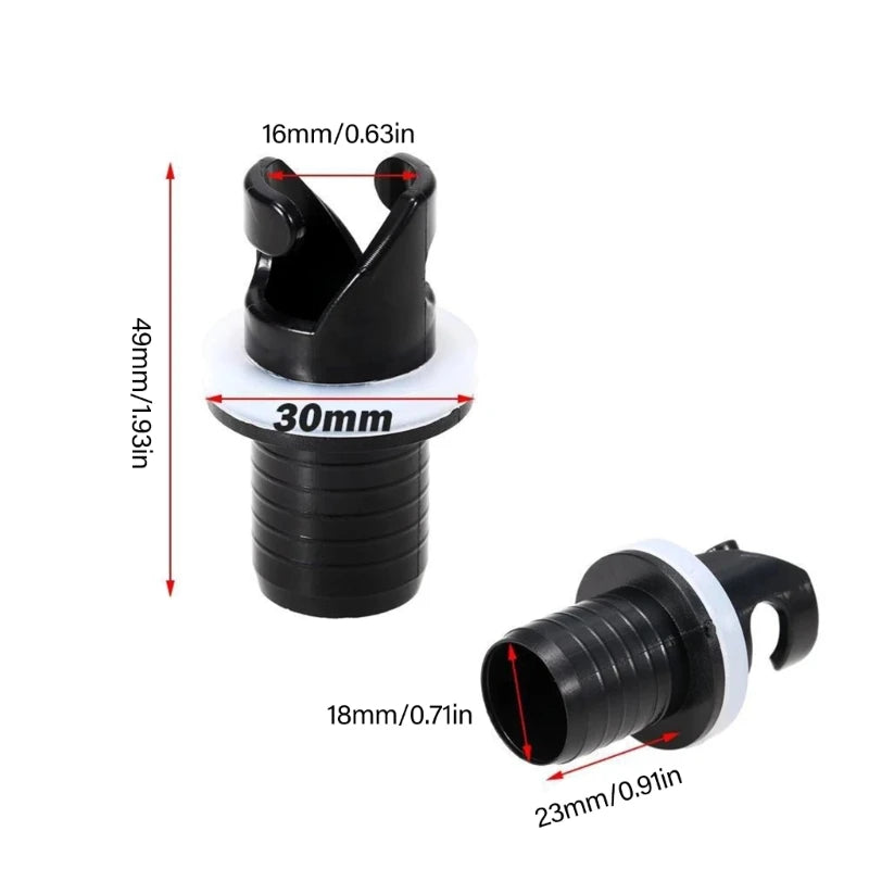 2Pcs Inflatable Kayak Boats Air Foot Hose Adapter Valves Adapter for Inflatables Foot Kayak Air Valves Adapter