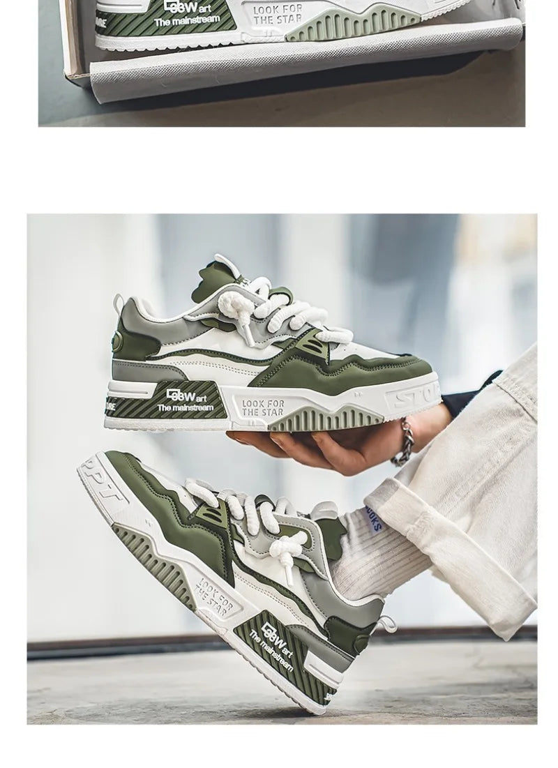 Fashion Men's Sneakers 2024 New Casual Shoes Lace Up Sport Running Shoes Platform Vulcanized Shoe Training Shoes Tenis Masculino