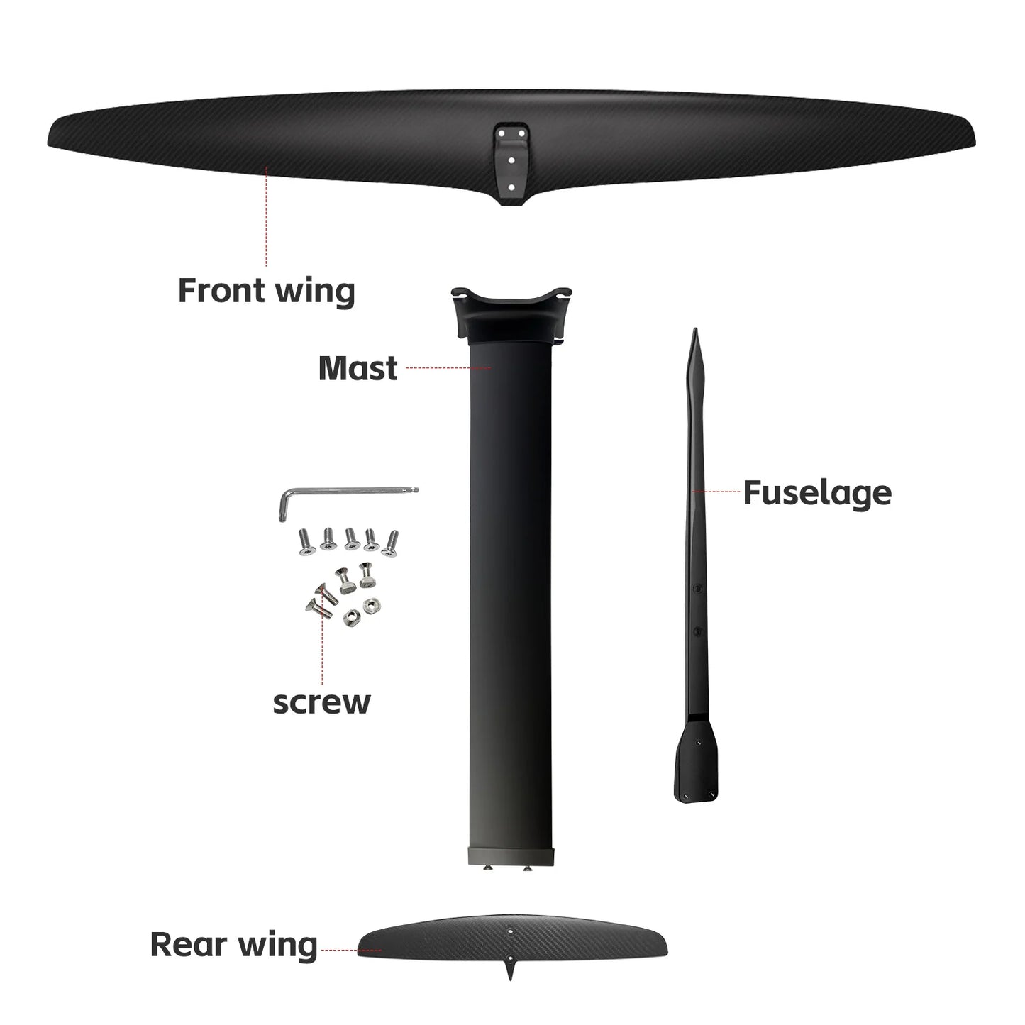 GY-ART1401 Hydrofoil 1611sqcm High Performance Carbon Fiber Unpowered Large Blade for Beginner Water Sports Surfing