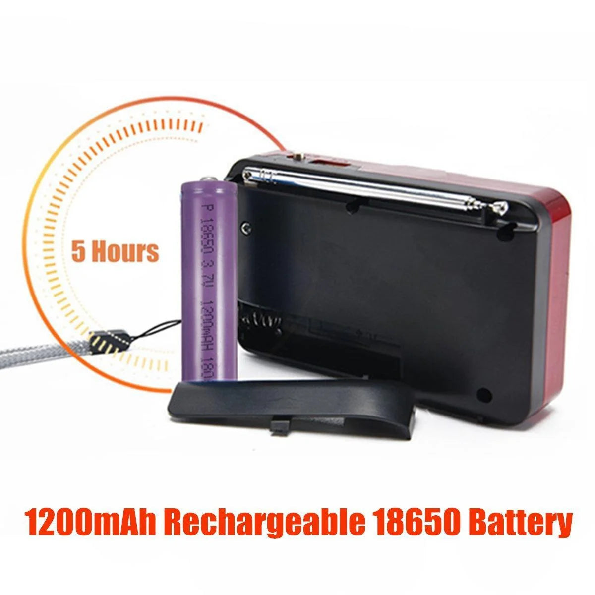 AM/FM/WB Reception Emergency Flashlight, Hand Crank and Solar Charging, USB-C Power Supply, SOS Siren, Mobile Power Supply