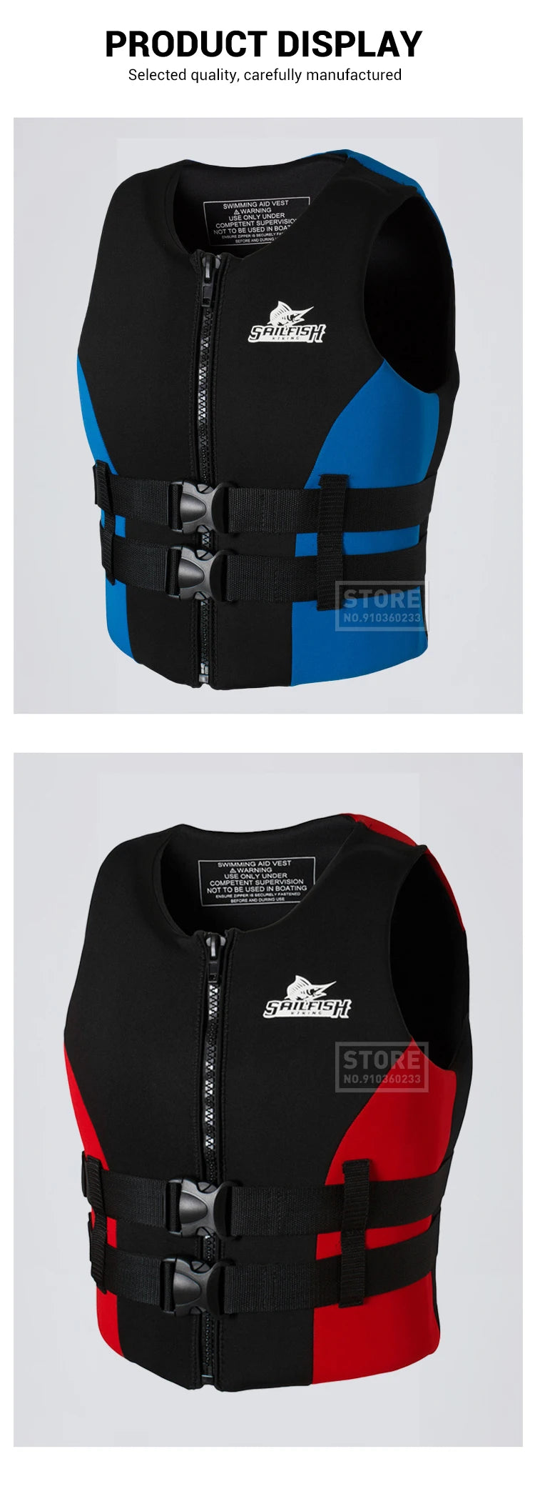 Kayak Life Jacket Adults Surf Life Vest Motorboats jet ski Wake board Raft Rescue Boat Clothing Fishing Vest Swimming Drifting