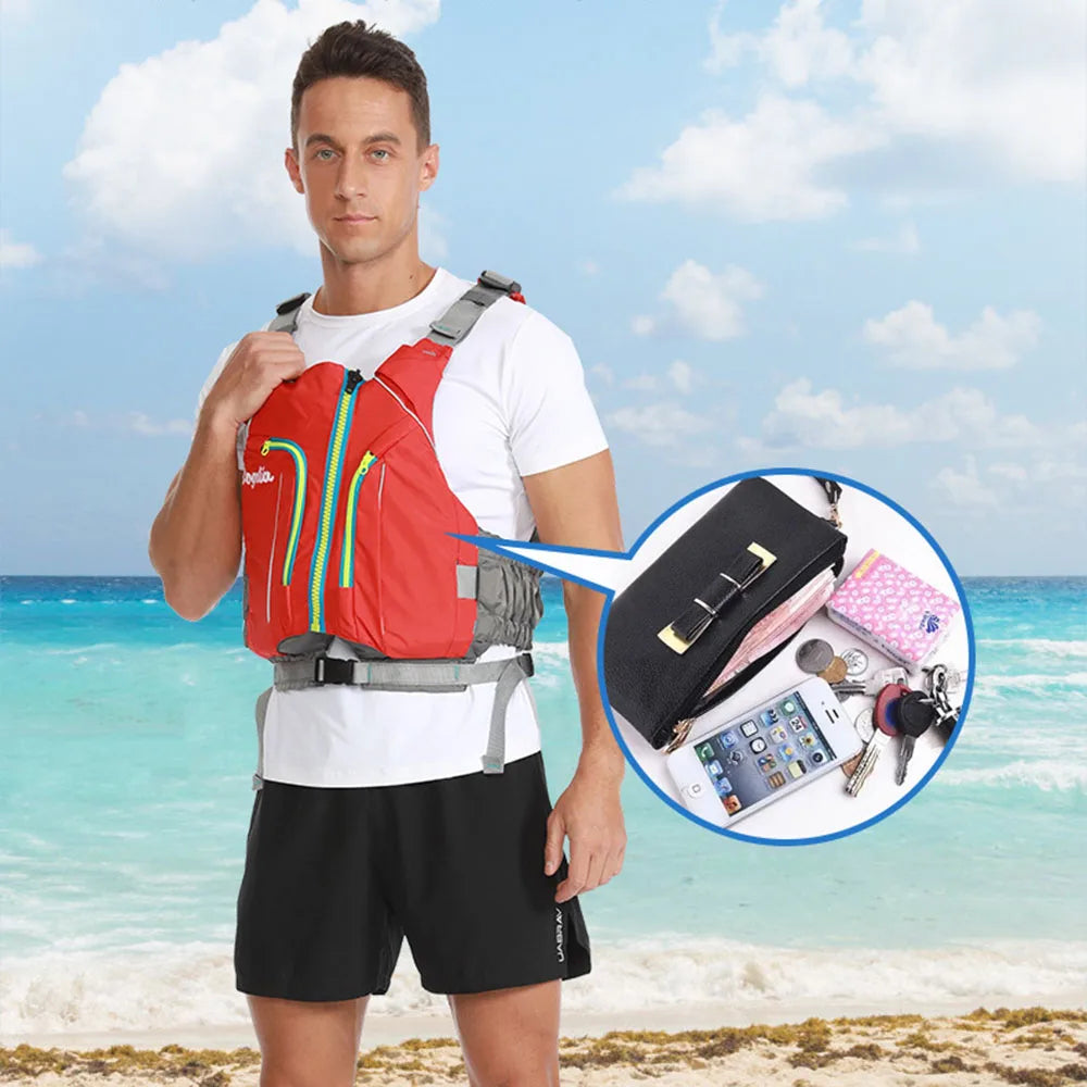 New Adult Aquatic Sports Lifejacket Drifting Fishing Swimming Buoyancy Vest Multifunctional Kayak Surfing Motorboat Lifejacket