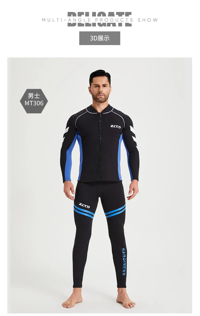 3mm Neopreno Wetsuit Surf Suit Pant Top Surfing Winter Swimwear Kitesurf Scuba Diving Suit Rash Guards Swimsuits Men Women