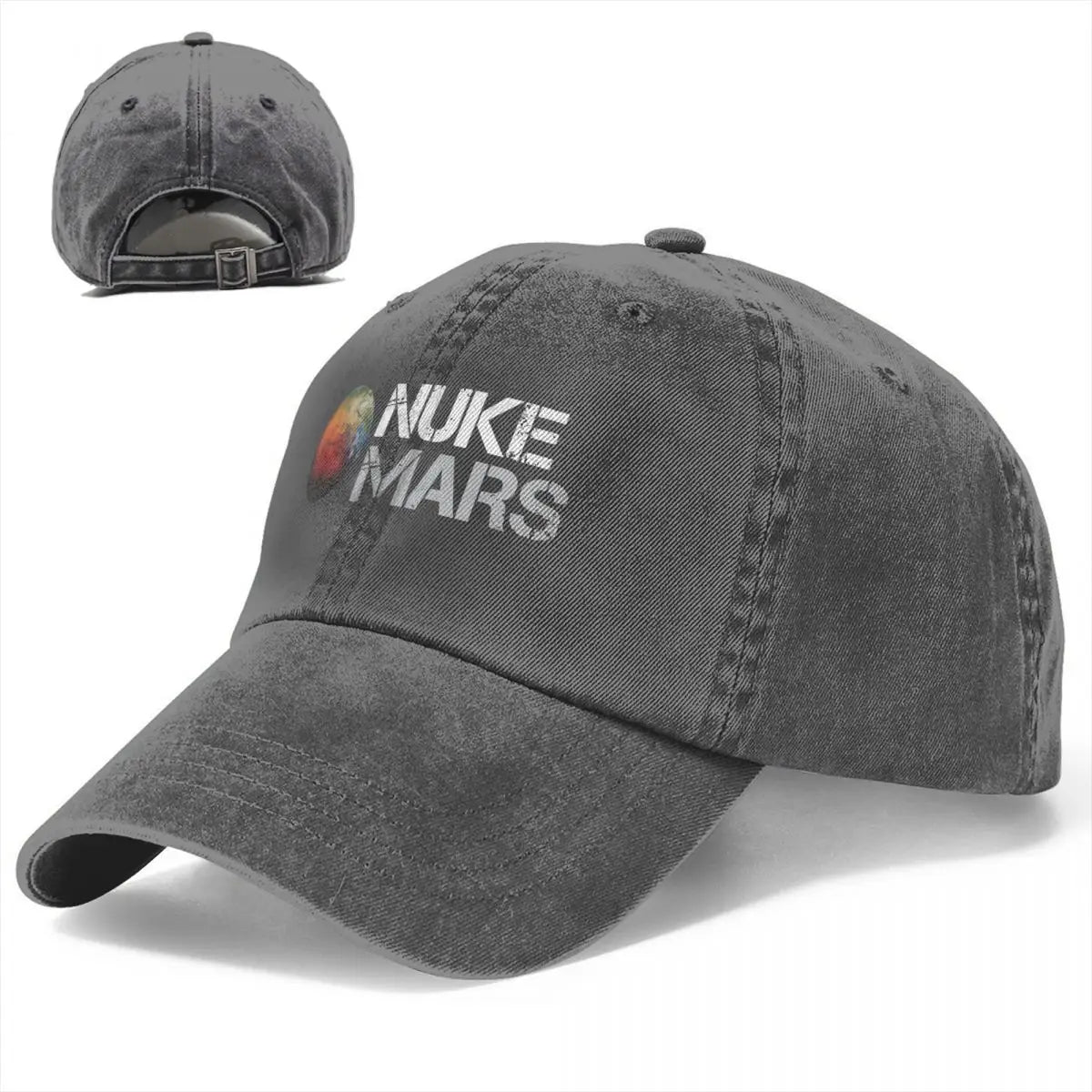 2022 New Hip Hop Washed Nuke Mars Space Mars Moon Ponytail Baseball Cap Men Women Summer Autumn Adjustable Hat Cap Hats