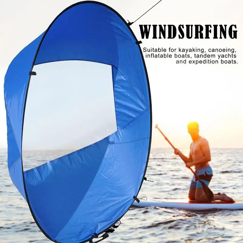 42 Inch Folding Kayak Wind Paddle Sailing Popup Paddle Sail With Clear Window For Kayaks Canoes Inflatable Boats Paddle dropship