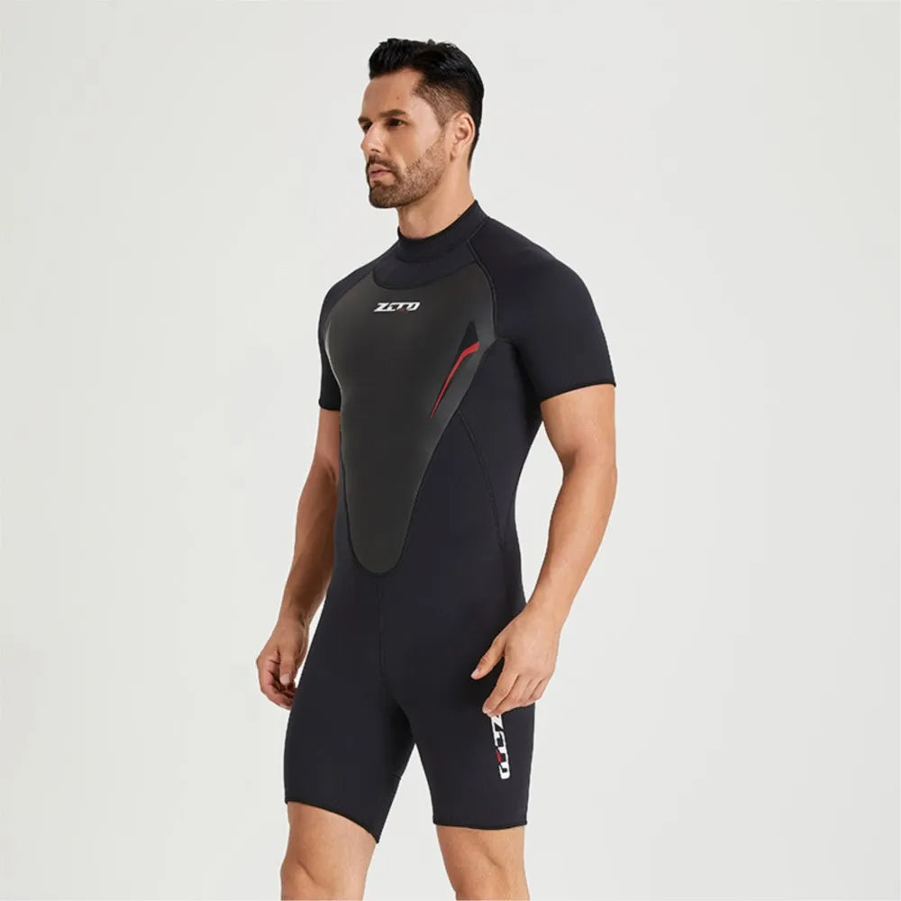 New Wetsuit Neoprene Men Women Surf Suit 3mm Short Sleeve Rash Guards Kitesurf Scuba Diving Suit One-Piece Swimwear Wet Suit