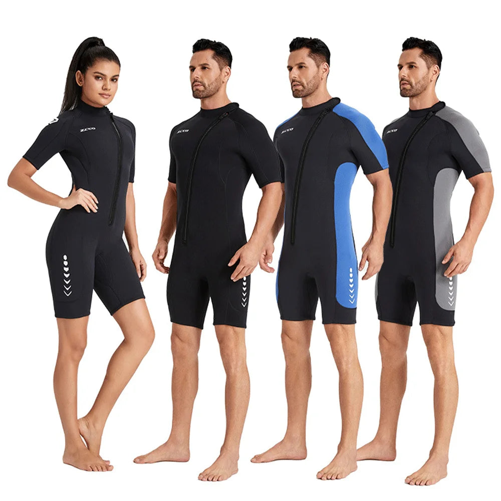Wetsuit 3mm Neopreno Surf Suit Short Sleeve Swimwear Kitesurf Scuba Diving Suit Spearfishing Swimsuits Rash Guards Men Women