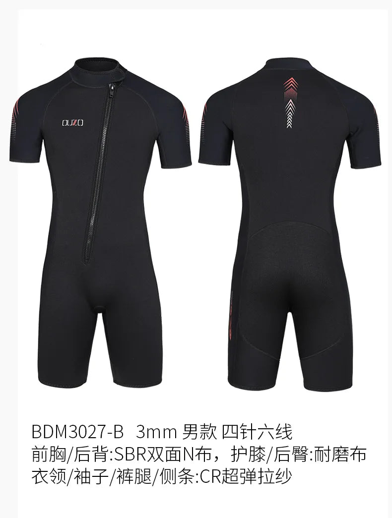 Neoprene  Long Short Men Women 3mm Wetsuit Surf Suit Swimming Kitesurf Scuba Diving Suit Comfortable Swimwear Swimsuit