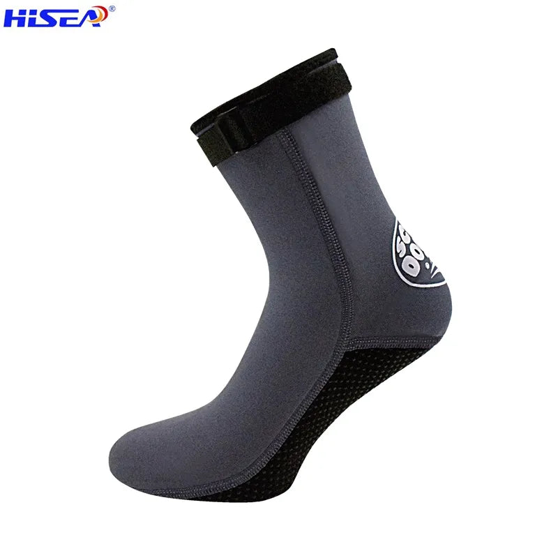 Hisea 3mm neoprene Winter swimming surfing fishing diving sox soft anti scratch sox Shoes high upper warm Non-slip shoes