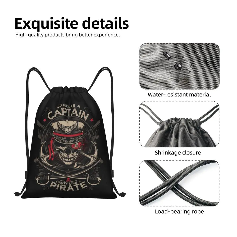 Custom Retro Vintage Nautical Anchor Drawstring Bags Men Women Foldable Gym Sports Sackpack Sailor Training Storage Backpacks
