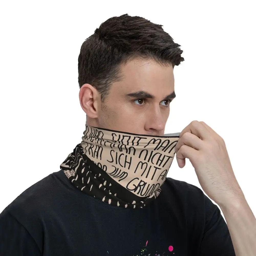 Till Lindemann Poem Bandana Neck Cover Printed Wrap Scarf Warm Balaclava Outdoor Sports Unisex Adult Winter