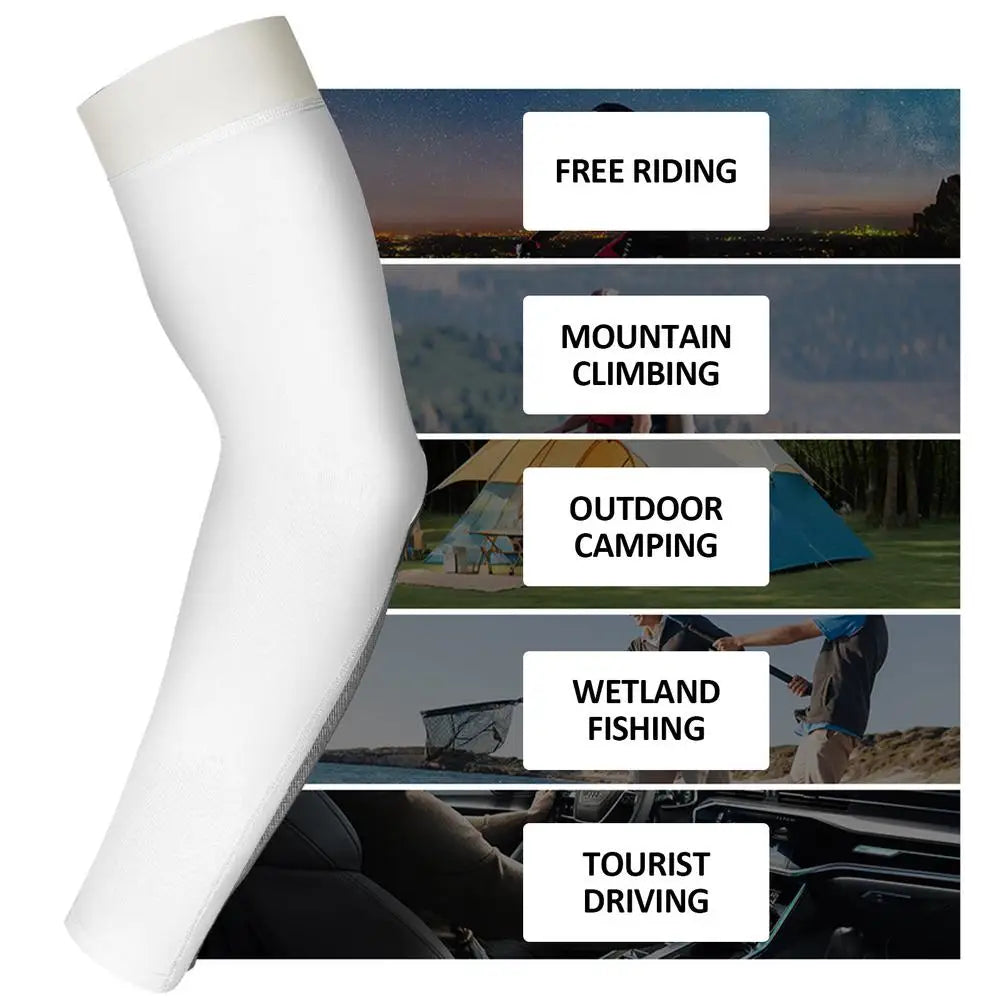 2Pcs Unisex Cooling Arm Sleeves Cover Sports Running UV Sun Protection Outdoor Men Fishing Cycling Sleeves For Hide Tattoos