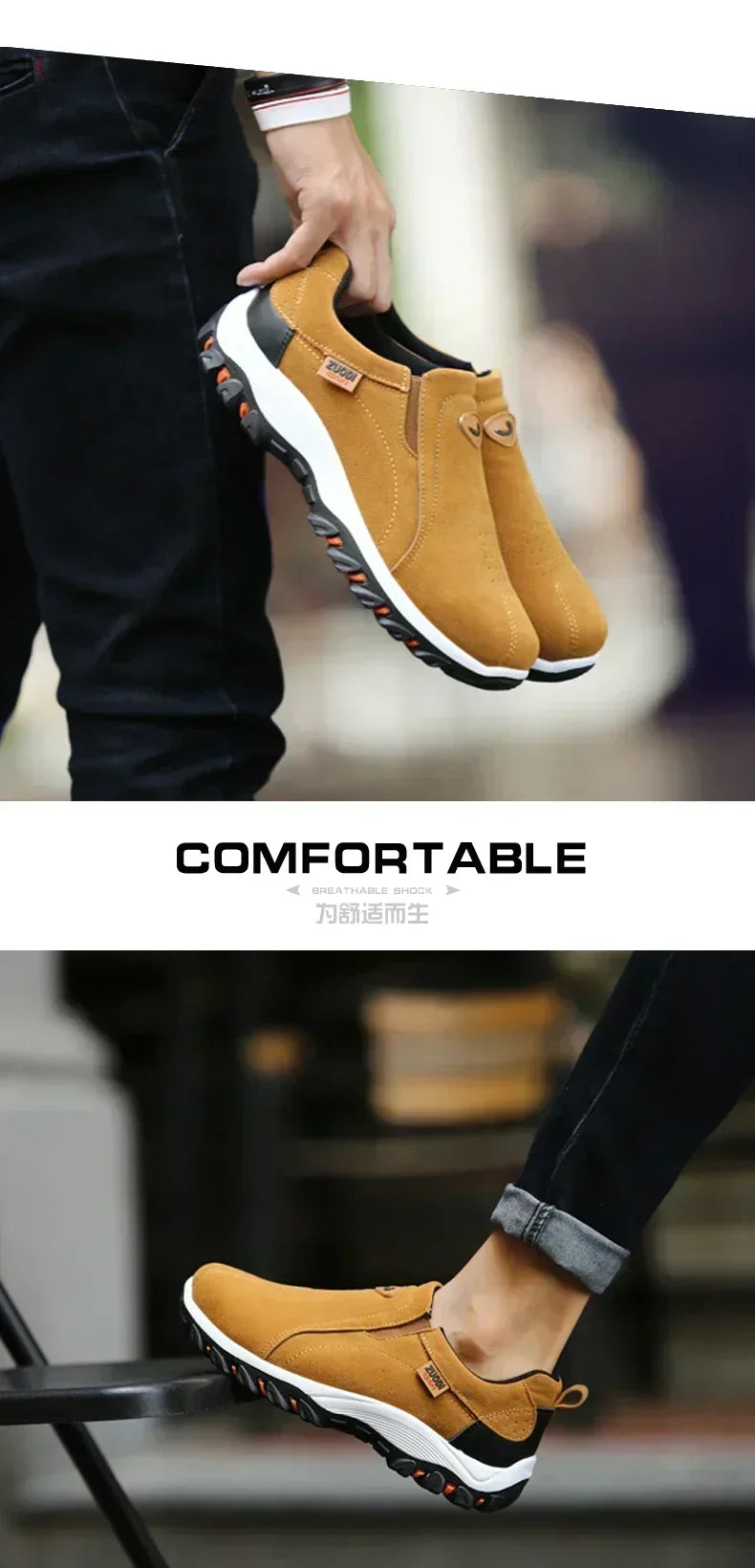 2024 New Outdoor Lightweight Men's Casual Sports Slip-on Walking Shoes Hot Selling Men's Loafers Breathable Flat Shoes for Men