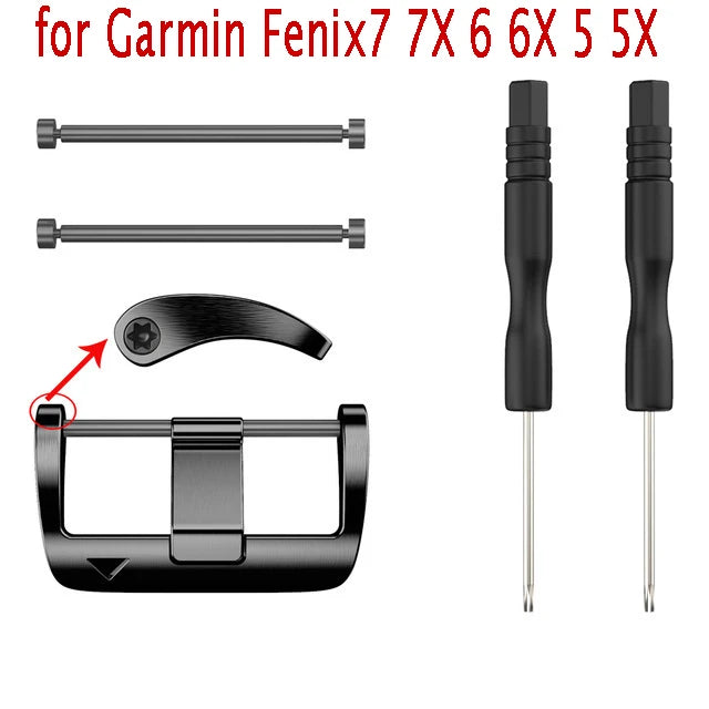 22 26mm quick release stainless steel screw fastener for Garmin Fenix 7X 6X Fenix 7 6 5X 5 watch with easy fit buckle connector