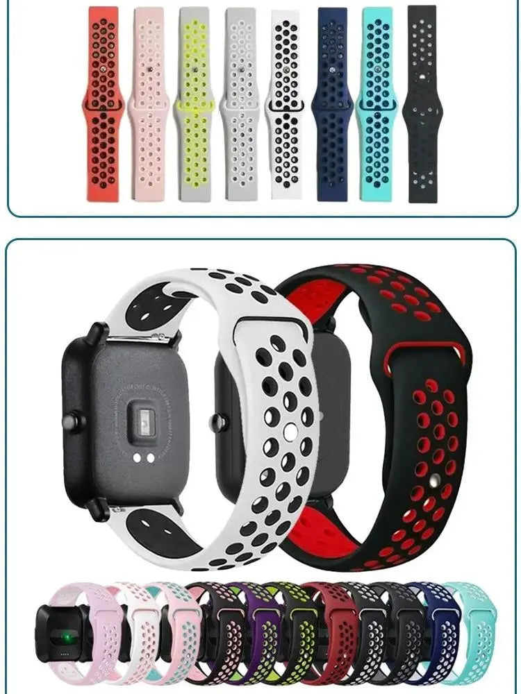 Samsung Dual Color Strap Smart Silicone Watch Strap Breathable Nike Universal Strap Replacement Strap