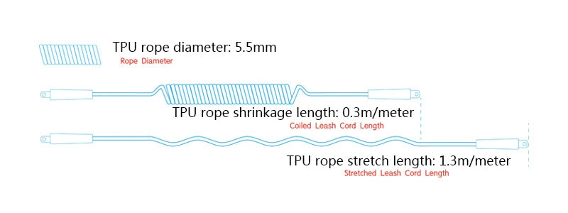 Surfboard accessories Surfboard elastic retractable safety hand rope wakeboard raft kayak lifesaving TPU rotatable wrist strap