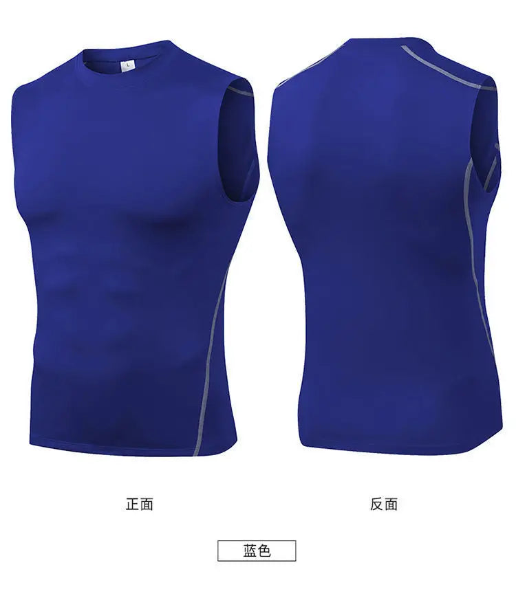 Male Jogging Vest Men Summer Fitness Tank Top Men's Outdoor Mesh Breathable Undershirt Round Collar T-shirt Man Sports Tank Top
