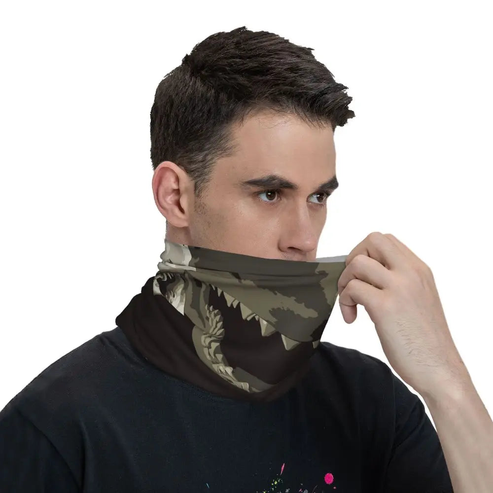 Shark Teeth9 Bandana Neck Gaiter Printed Face Scarf Multifunction Headband Outdoor Sports For Men Women Adult Breathable