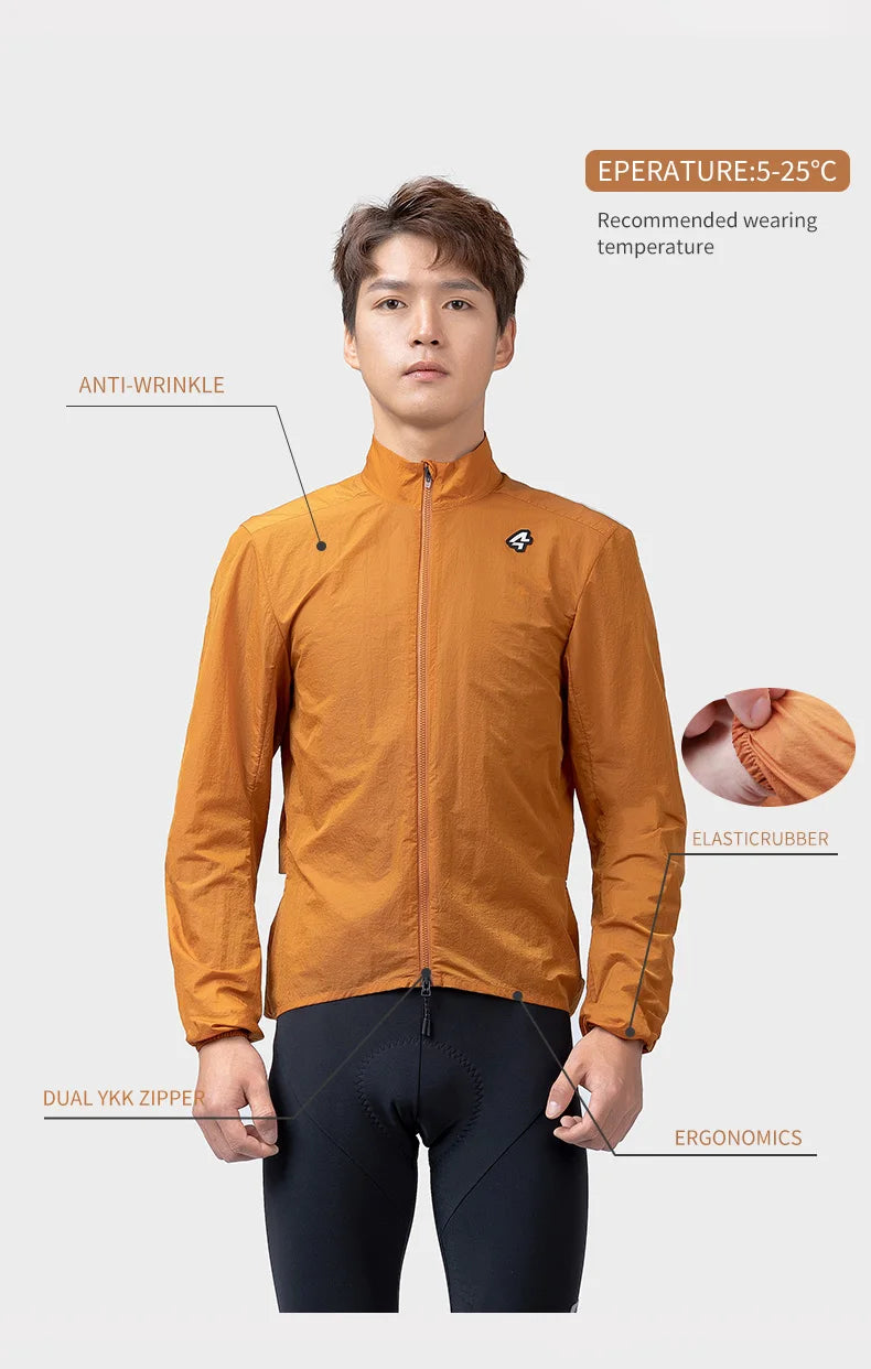 Lameda Cycling Jackets Windproof Waterproof Long Sleeved Windbreaker Lightweight Bike Riding Jacket With 3 Pockets Bicycle Coat