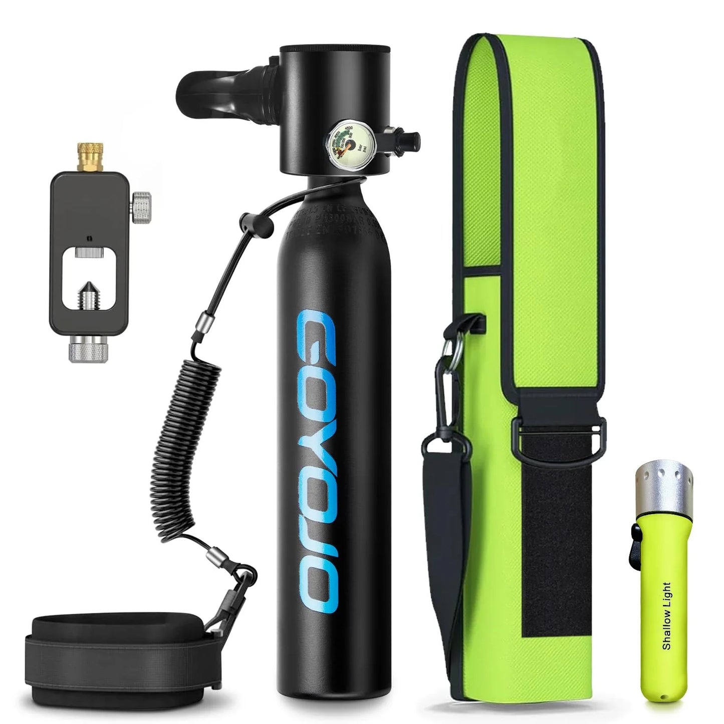 Mini Scuba Tank, 6-12 Minutes Diving Tank, Portable Lung Tank Kits with 3000 PSI Max Pressure 0.5L Small Scuba Diving Tank