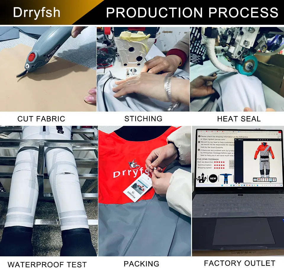 Drysuit Separate Dry Cag Trousers Combo Flexibility Waterproof Spray Jacket for paddling Canoeing Boating Trouring Winter Spring