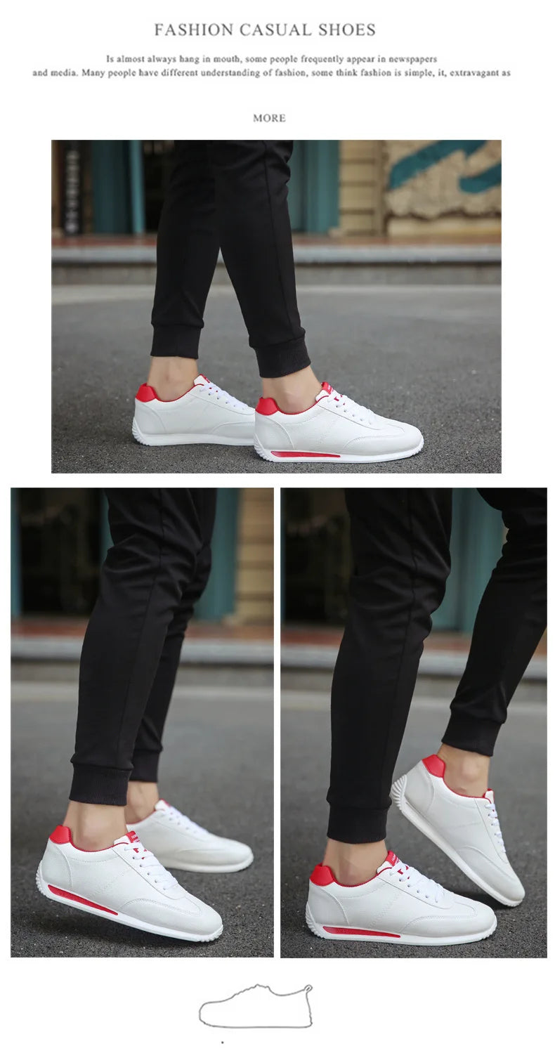 New PU Leather Sneakers Men Comforthable Vulcanized Shoes 2024 Trend Boys Sport Sneakers Mens Casual Shoes Fashion School Tennis