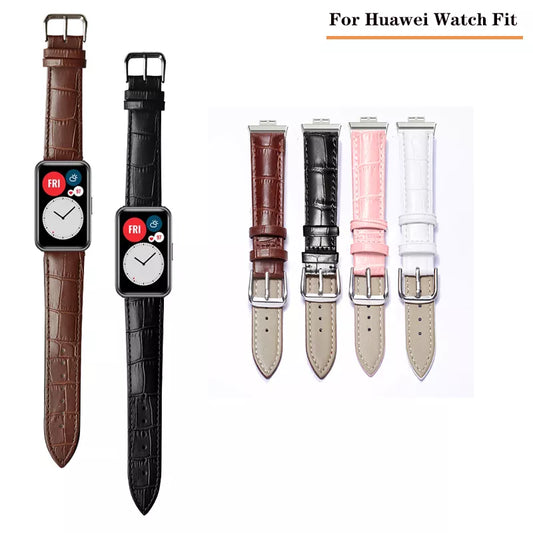 Strap Quality Leather Band for Huawei watch fit Watch Accessories