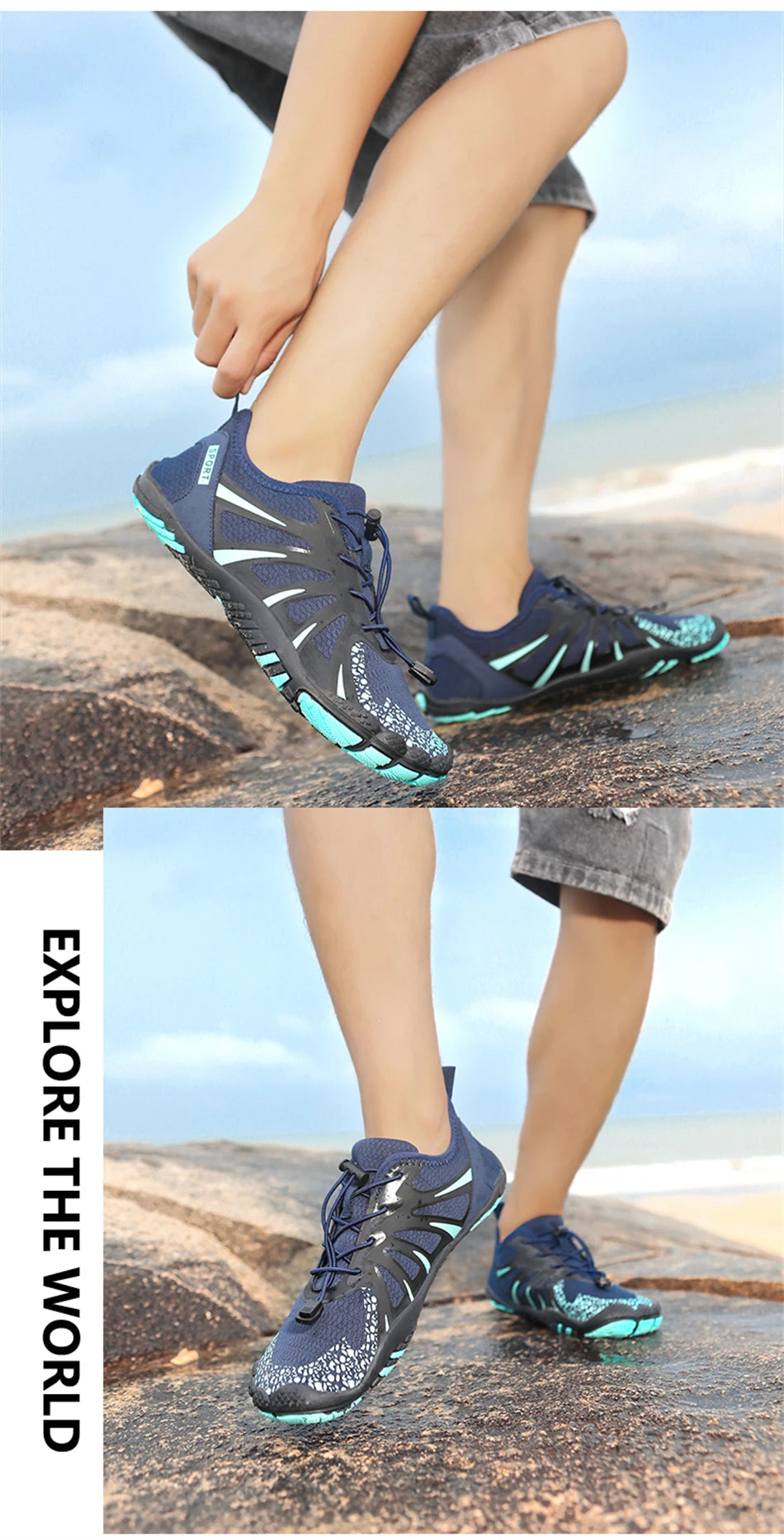 High Quality Cotton Lining Aqua Shoes Outdoor Beach Sandals Water Sports Upstream Shoes Comfortable Barefoot Wading Shoes Unisex