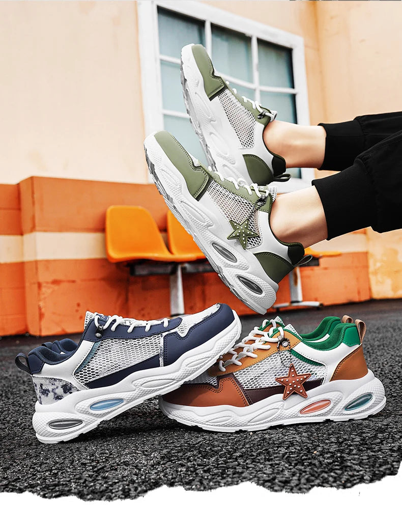 Men's Summer Fresh Breathable Mesh Casual Sneakers Original Comfort Lightweight Sports Running Shoes for Men