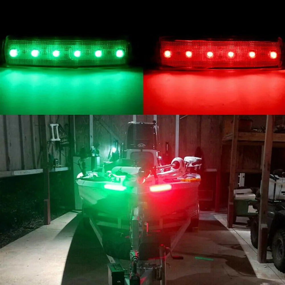4pcs Red Green LED Lights For Boat 12V Navigation Light Marine Sailing Signal Lamp Yacht Accessories Waterproof