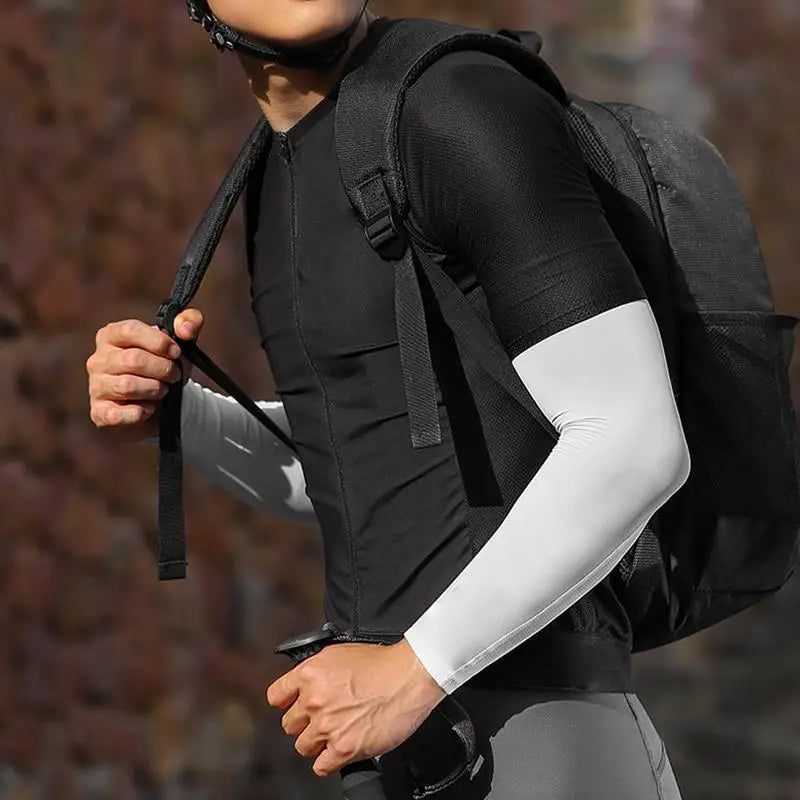 2Pcs Unisex Cooling Arm Sleeves Cover Sports Running UV Sun Protection Outdoor Men Fishing Cycling Sleeves For Hide Tattoos